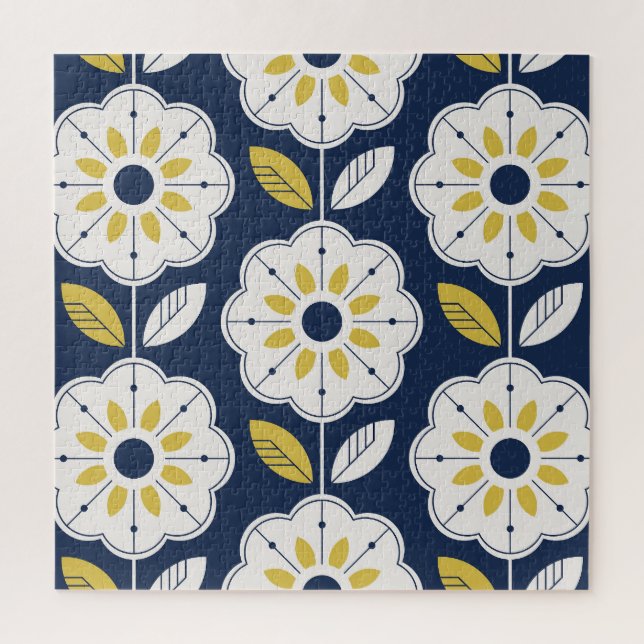 Puzzle Floral style scandinave Motif sans couture (Vertical)
