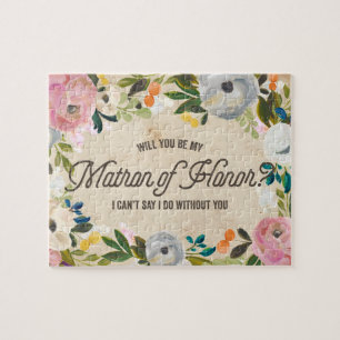 Puzzle floral vintage de dame de honneur de  