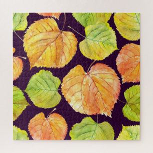 Puzzle Floraux d'aquarelle d'automne, motif sans soudure.