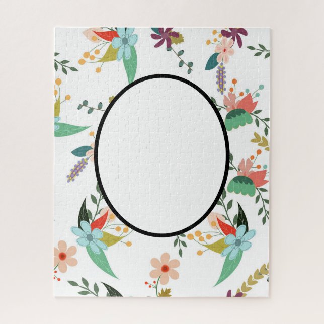 Puzzle Flore de folklore | Ajouter nom, monogramme, texte (Vertical)