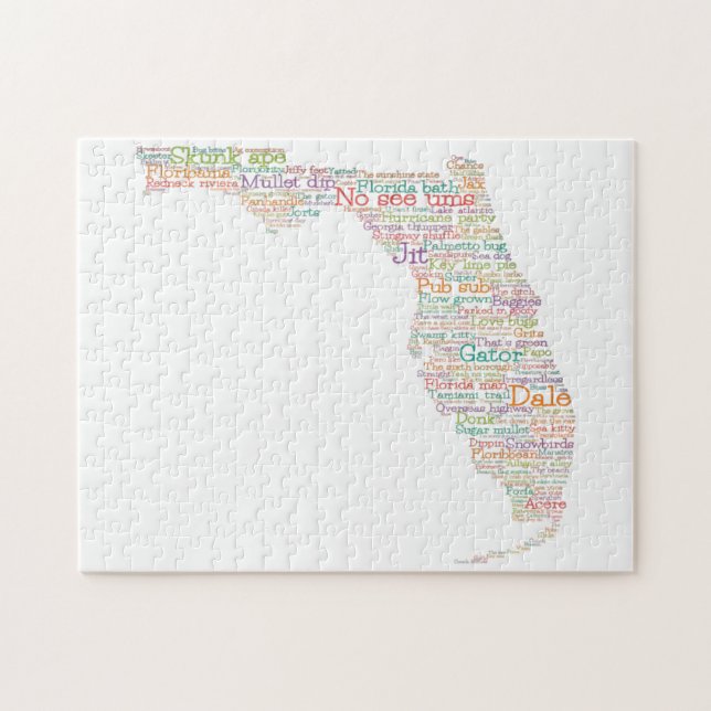 Puzzle Florida USA Slang Word Art Map (Horizontal)