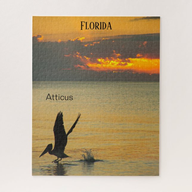 Puzzle Floride Sunset Pelican Décollage De La Côte Du Gol (Vertical)
