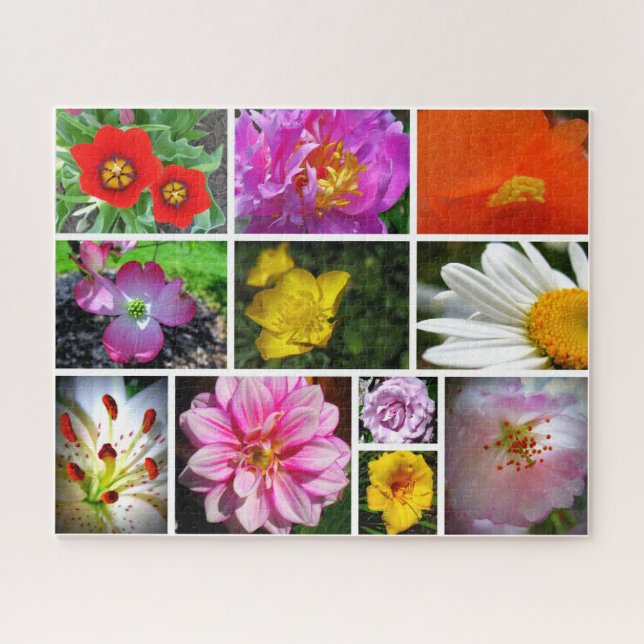 Puzzle Flower Collage (Horizontal)