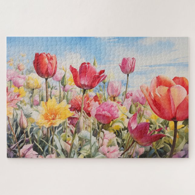 Puzzle Flower Field Jigsaw Puzzle, 1014 pc. 30"x20" (Horizontal)