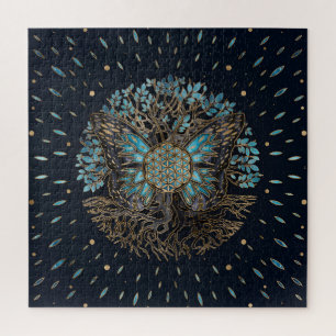 Puzzle Flower of Life - Tree of life - Butterfly