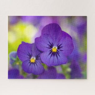 Puzzle Flowers Purple Pansies