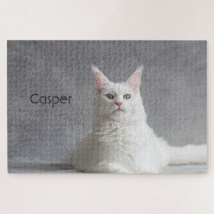 Puzzle Fluffy blanc Maine Coon Cat personnalisé