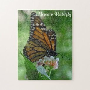 Puzzle Fluttering Monarch Butterfly rose Flower