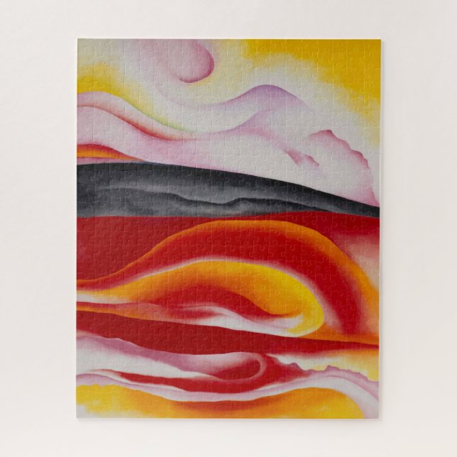 Puzzle Flux rouge, jaune et noir | Georgia O'Keeffe | (Vertical)