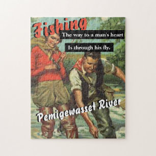 Puzzle Fly Fishing on the Pemigewasset River Vintage