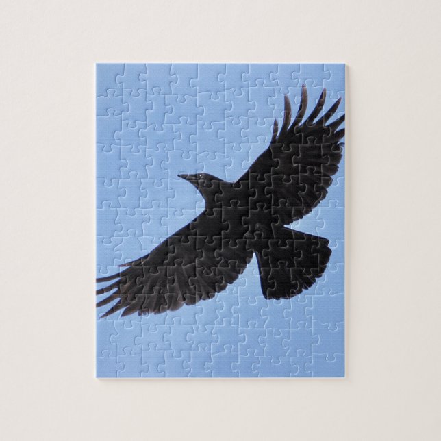 Puzzle Flying Black Raven Corvid Crow-lover Photo Design (Vertical)