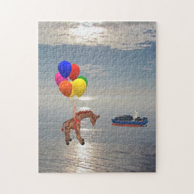 Puzzle - Flying Giraffe over Ocean (Vertical)