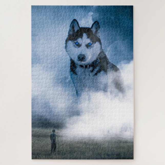 Puzzle Foggy Spirit Husky | Imaginaire moderne (Vertical)