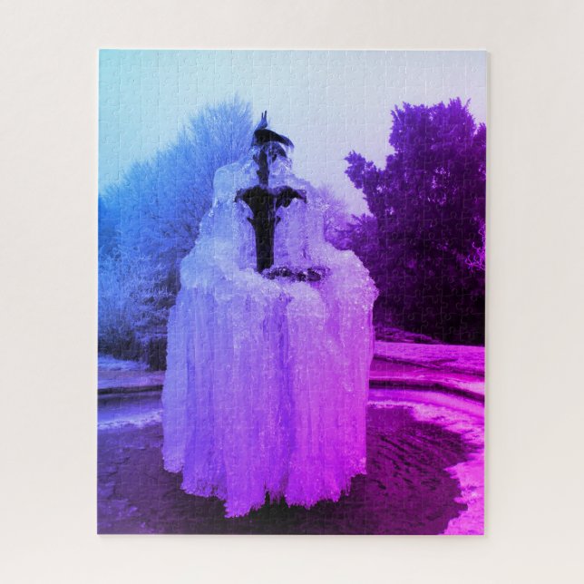 Puzzle Fontaine congelée le soir (Vertical)