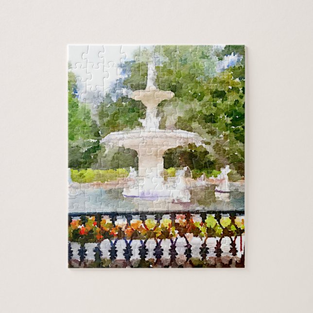 Puzzle Fontaine de Forsyth dans la copie d'aquarelle de (Vertical)