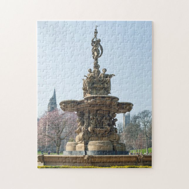 Puzzle Fontaine de Ross, château d'Edimbourg, Ecosse (Vertical)
