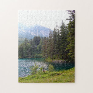 Puzzle Forêt alpine pittoresque et lac