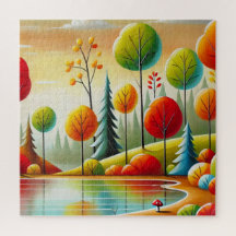 Forêt d'automne du Minnesota et lac