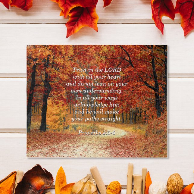 Puzzle Forêt d'automne, verset biblique de Proverbes 3:5- (Créateur téléchargé)