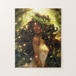 Puzzle Forêt Elf Africain-Américain Imaginaire Noir Art