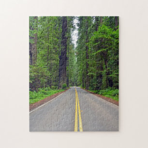 Puzzle Forêt et route de séquoia de Californie