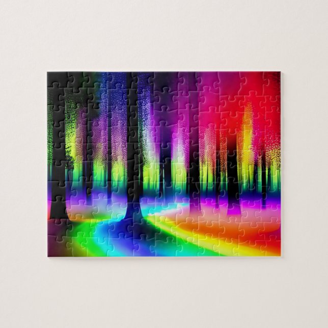 Puzzle Forêt magique arc-en-ciel artistique (Horizontal)