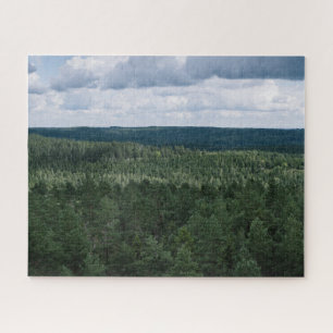 Puzzle Forêt verte nordique au-dessus des arbres Photo de