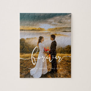Puzzle Forever design élégant superposer image mariage