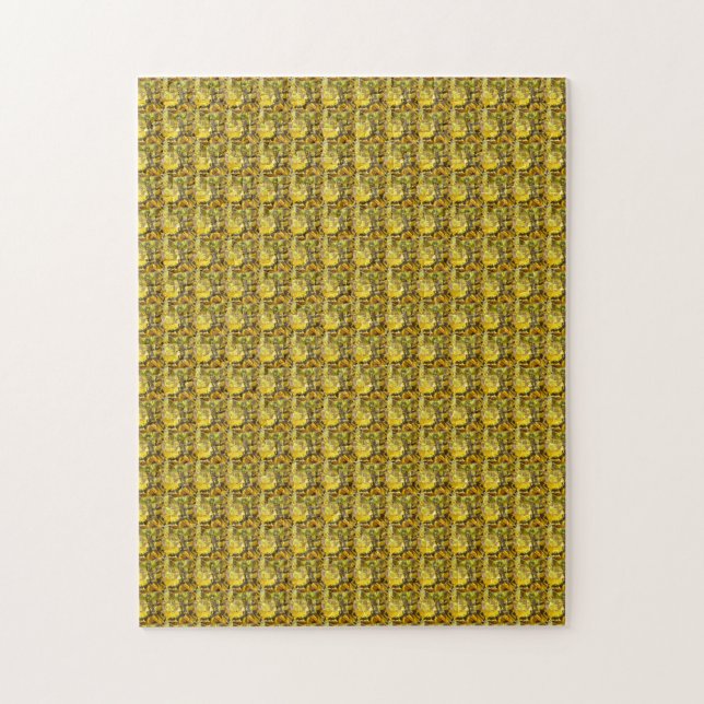 Puzzle Forme élégante Gemstone Art Jaune (Vertical)