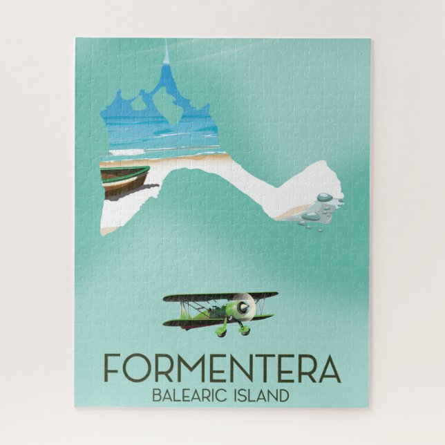 Puzzle Formentera Baléares Carte Carte poster voyage (Vertical)