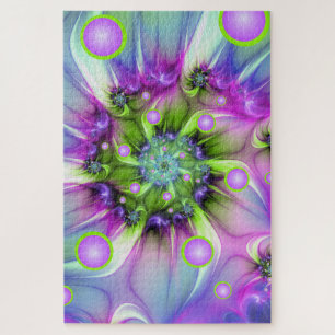 Puzzle Formes arrondies de spirale colorées Art fractal A