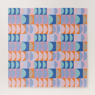 Puzzle Formes géométriques colorées mignonnes Motif bleu
