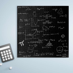 Puzzle Formules et équations mathématiques noir et blanc