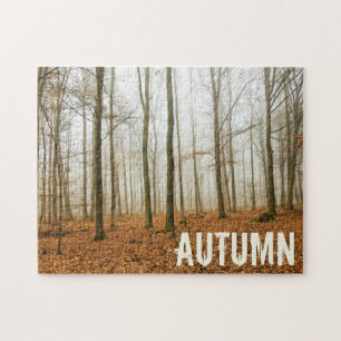 Puzzle Fosse d'automne et brouillard cadeau de la saison 