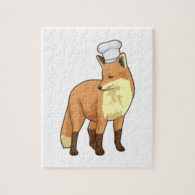 Puzzle Fox as Cook (Vertical)