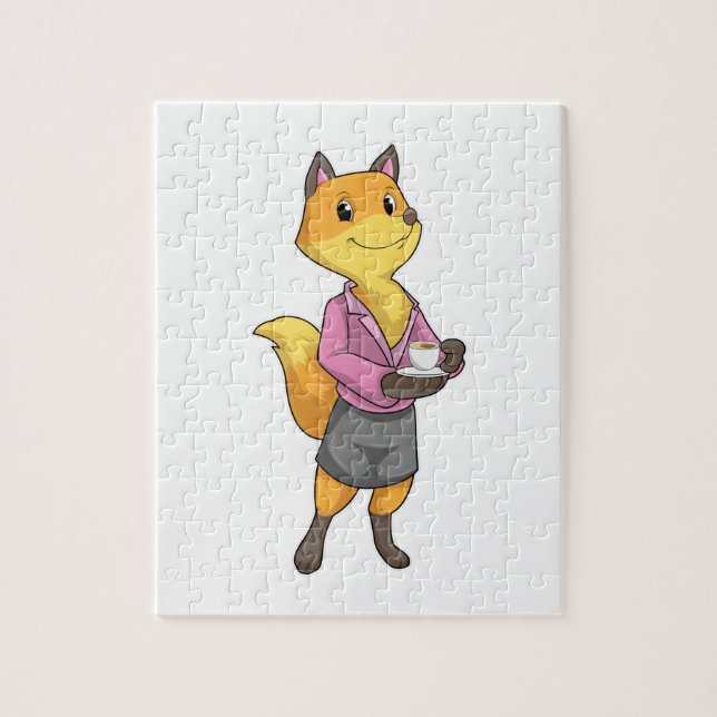 Puzzle Fox comme secrétaire de la Coupe du café (Vertical)