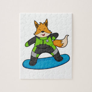 Puzzle Fox en Snowboard avec Snowboard