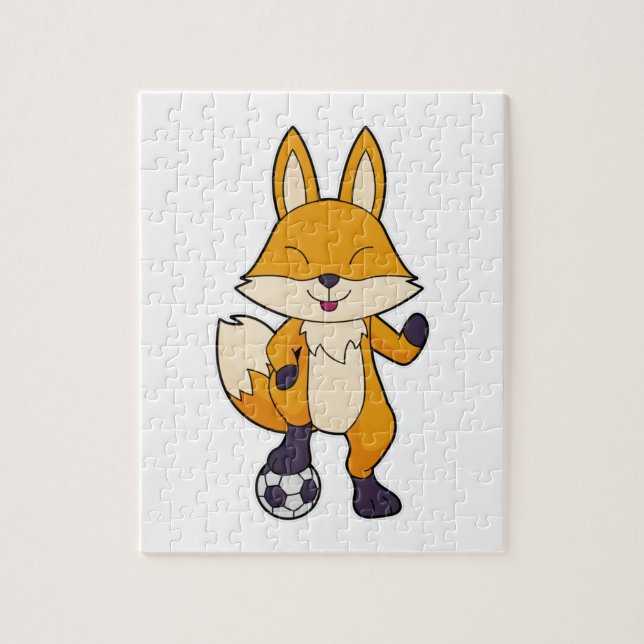 Puzzle Fox Soccer player Soccer (Vertical)