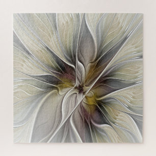 Puzzle Fractal floral, fleur de fantaisie aux couleurs de