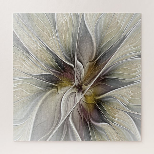 Puzzle Fractale florale, Fleur Imaginaire aux couleurs de (Vertical)