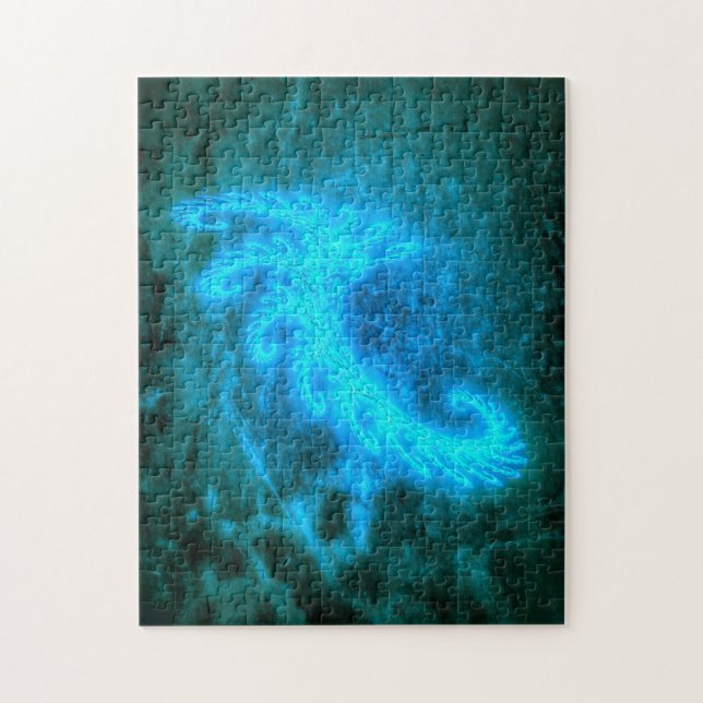 Puzzle Fractale spirale bleue (Vertical)