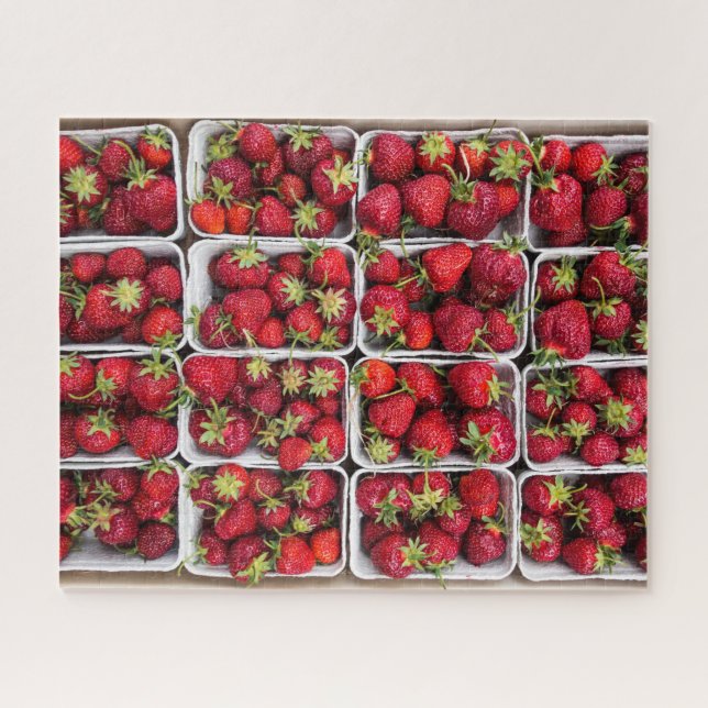 Puzzle Fraises au marché des fermiers dans les conteneurs (Horizontal)