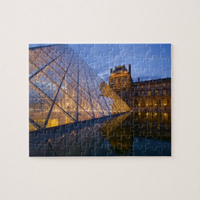 Puzzle France, Paris. Le Louvre au crépuscule. Crédit 3 (Horizontal)