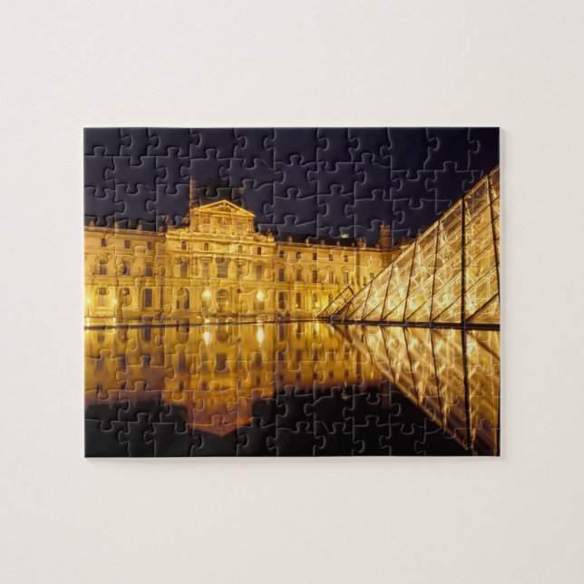 Puzzle France, Paris, musée du Louvre de nuit. (Horizontal)