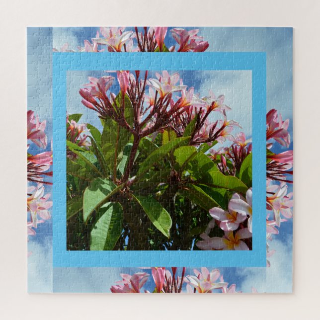 Puzzle Frangipani à fleurs roses, (Vertical)