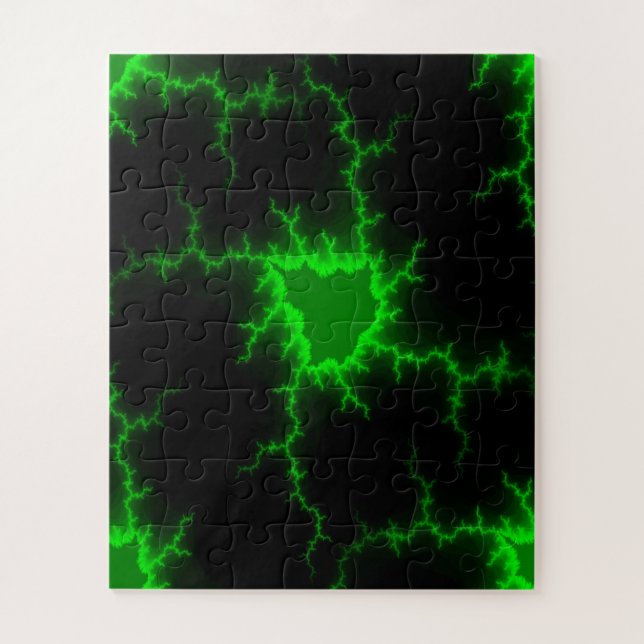 Puzzle Frappes de foudre verte Alien en Pitch noir (Vertical)