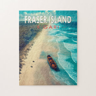 Puzzle Fraser Island K'gari Australie Travel Art Vintage