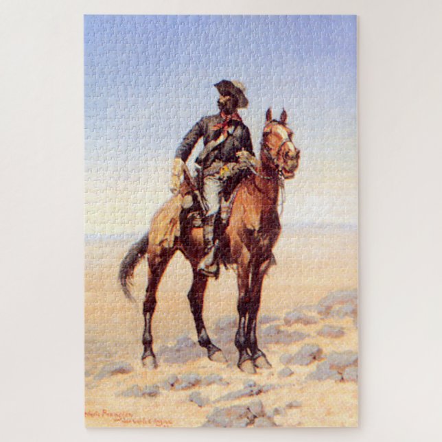 Puzzle Frederic Remington Art Occidental "Cavalryman Noir (Vertical)