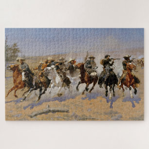 Puzzle Frederic Remington Art Occidental "Dash Pour Le Ti