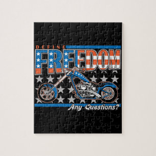 Puzzle Freedom Cycle American Flag Paint Moto